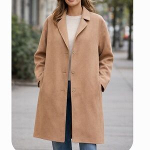 GAP Women’s Camel Wool Blend Car Coat